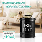 Maxbell Dog Food Storage Container Portable Sealing Sturdy Metal Handle 54oz Pet Jar black