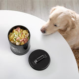 Maxbell Dog Food Storage Container Portable Sealing Sturdy Metal Handle 54oz Pet Jar black