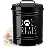Maxbell Dog Food Storage Container Portable Sealing Sturdy Metal Handle 54oz Pet Jar black
