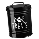 Maxbell Dog Food Storage Container Portable Sealing Sturdy Metal Handle 54oz Pet Jar black