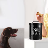 Maxbell Dog Food Storage Container Portable Sealing Sturdy Metal Handle 54oz Pet Jar black
