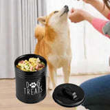 Maxbell Dog Food Storage Container Portable Sealing Sturdy Metal Handle 54oz Pet Jar black