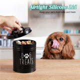 Maxbell Dog Food Storage Container Portable Sealing Sturdy Metal Handle 54oz Pet Jar black