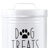 Maxbell Dog Food Storage Container Portable Sealing Sturdy Metal Handle 54oz Pet Jar white