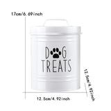 Maxbell Dog Food Storage Container Portable Sealing Sturdy Metal Handle 54oz Pet Jar white