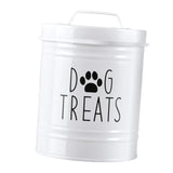 Maxbell Dog Food Storage Container Portable Sealing Sturdy Metal Handle 54oz Pet Jar white