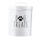 Maxbell Dog Food Storage Container Portable Sealing Sturdy Metal Handle 54oz Pet Jar white