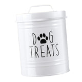 Maxbell Dog Food Storage Container Portable Sealing Sturdy Metal Handle 54oz Pet Jar white