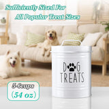 Maxbell Dog Food Storage Container Portable Sealing Sturdy Metal Handle 54oz Pet Jar white