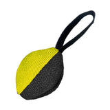 Maxbell Dog Tug Ball Portable Dog Ball Toy for Relaxing Solo Amusement Pets Supplies Black Yellow