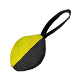 Maxbell Dog Tug Ball Portable Dog Ball Toy for Relaxing Solo Amusement Pets Supplies Black Yellow