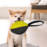 Maxbell Dog Tug Ball Portable Dog Ball Toy for Relaxing Solo Amusement Pets Supplies Black Yellow