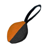 Maxbell Dog Tug Ball Portable Dog Ball Toy for Relaxing Solo Amusement Pets Supplies Black Orange