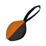 Maxbell Dog Tug Ball Portable Dog Ball Toy for Relaxing Solo Amusement Pets Supplies Black Orange