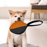 Maxbell Dog Tug Ball Portable Dog Ball Toy for Relaxing Solo Amusement Pets Supplies Black Orange