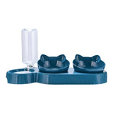 Maxbell Triple Cats Bowls Feeder Small Medium Large Cat Dog Feeding Dishes Deep Blue