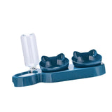 Maxbell Triple Cats Bowls Feeder Small Medium Large Cat Dog Feeding Dishes Deep Blue