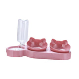 Maxbell Triple Cats Bowls Feeder Small Medium Large Cat Dog Feeding Dishes Pink Red