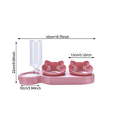 Maxbell Triple Cats Bowls Feeder Small Medium Large Cat Dog Feeding Dishes Pink Red