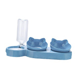 Maxbell Triple Cats Bowls Feeder Small Medium Large Cat Dog Feeding Dishes Light Blue