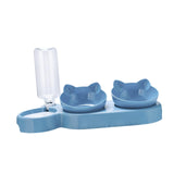 Maxbell Triple Cats Bowls Feeder Small Medium Large Cat Dog Feeding Dishes Light Blue