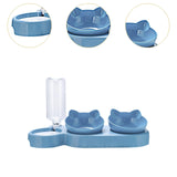Maxbell Triple Cats Bowls Feeder Small Medium Large Cat Dog Feeding Dishes Light Blue