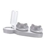 Maxbell Triple Cats Bowls Feeder Small Medium Large Cat Dog Feeding Dishes Light Gray