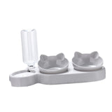 Maxbell Triple Cats Bowls Feeder Small Medium Large Cat Dog Feeding Dishes Light Gray
