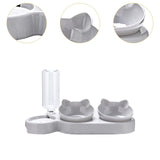 Maxbell Triple Cats Bowls Feeder Small Medium Large Cat Dog Feeding Dishes Light Gray