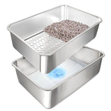 Maxbell Cat Litter Box Detachable Open Top Anti Splashing Bedpan Kitten Potty Toilet A