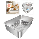 Maxbell Cat Litter Box Detachable Open Top Anti Splashing Bedpan Kitten Potty Toilet A