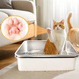 Maxbell Cat Litter Box Detachable Open Top Anti Splashing Bedpan Kitten Potty Toilet B