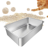Maxbell Cat Litter Box Detachable Open Top Anti Splashing Bedpan Kitten Potty Toilet B