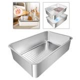 Maxbell Cat Litter Box Detachable Open Top Anti Splashing Bedpan Kitten Potty Toilet B