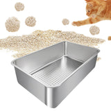 Maxbell Cat Litter Box Detachable Open Top Anti Splashing Bedpan Kitten Potty Toilet D