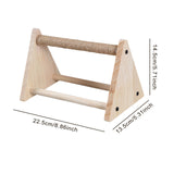 Maxbell Wood Parrot Stand Training Sturdy Claw Grinding for Cockatiel Finch Parakeet Light Khaki