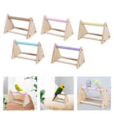 Maxbell Wood Parrot Stand Training Sturdy Claw Grinding for Cockatiel Finch Parakeet Light Khaki