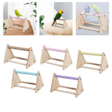 Maxbell Wood Parrot Stand Training Sturdy Claw Grinding for Cockatiel Finch Parakeet Light Khaki
