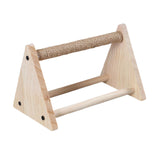Maxbell Wood Parrot Stand Training Sturdy Claw Grinding for Cockatiel Finch Parakeet Light Khaki