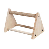 Maxbell Wood Parrot Stand Training Sturdy Claw Grinding for Cockatiel Finch Parakeet Light Khaki