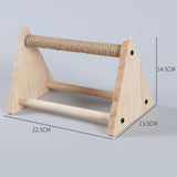 Maxbell Wood Parrot Stand Training Sturdy Claw Grinding for Cockatiel Finch Parakeet Light Khaki