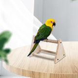 Maxbell Wood Parrot Stand Training Sturdy Claw Grinding for Cockatiel Finch Parakeet Light Khaki