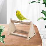 Maxbell Wood Parrot Stand Training Sturdy Claw Grinding for Cockatiel Finch Parakeet Light Khaki