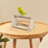 Maxbell Wood Parrot Stand Training Sturdy Claw Grinding for Cockatiel Finch Parakeet Light Khaki