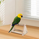 Maxbell Wood Parrot Stand Training Sturdy Claw Grinding for Cockatiel Finch Parakeet Light Khaki