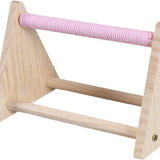 Maxbell Wood Parrot Stand Training Sturdy Claw Grinding for Cockatiel Finch Parakeet Pink