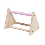 Maxbell Wood Parrot Stand Training Sturdy Claw Grinding for Cockatiel Finch Parakeet Pink