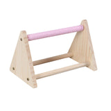 Maxbell Wood Parrot Stand Training Sturdy Claw Grinding for Cockatiel Finch Parakeet Pink