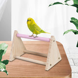 Maxbell Wood Parrot Stand Training Sturdy Claw Grinding for Cockatiel Finch Parakeet Pink