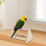 Maxbell Wood Parrot Stand Training Sturdy Claw Grinding for Cockatiel Finch Parakeet Pink